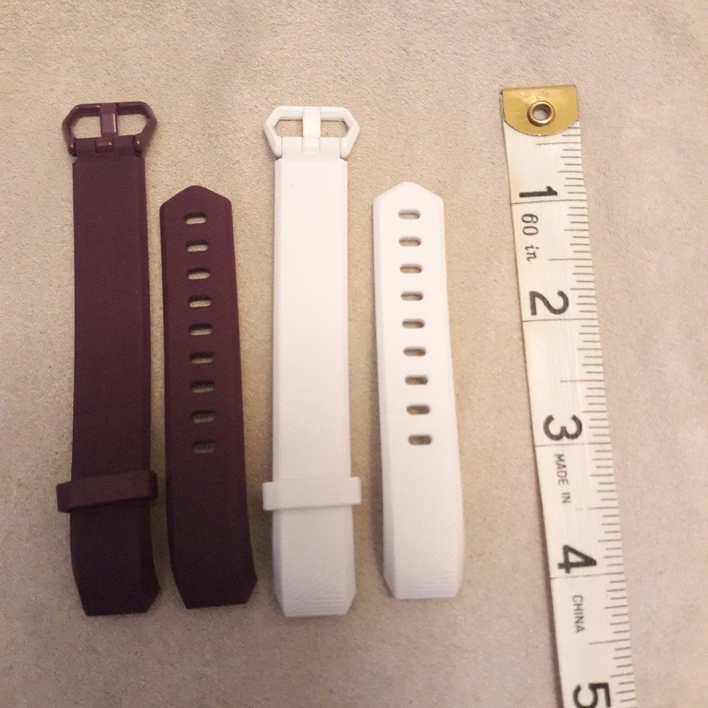 Geak Compatible with FitBit Small white and Plum wrist watch band
